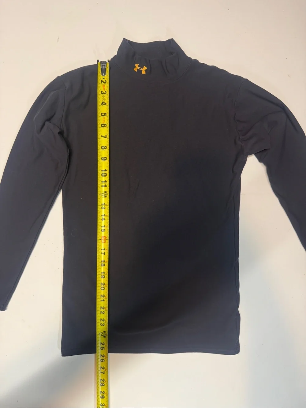 Under Armour Black Mock Neck Top with Gold Logo